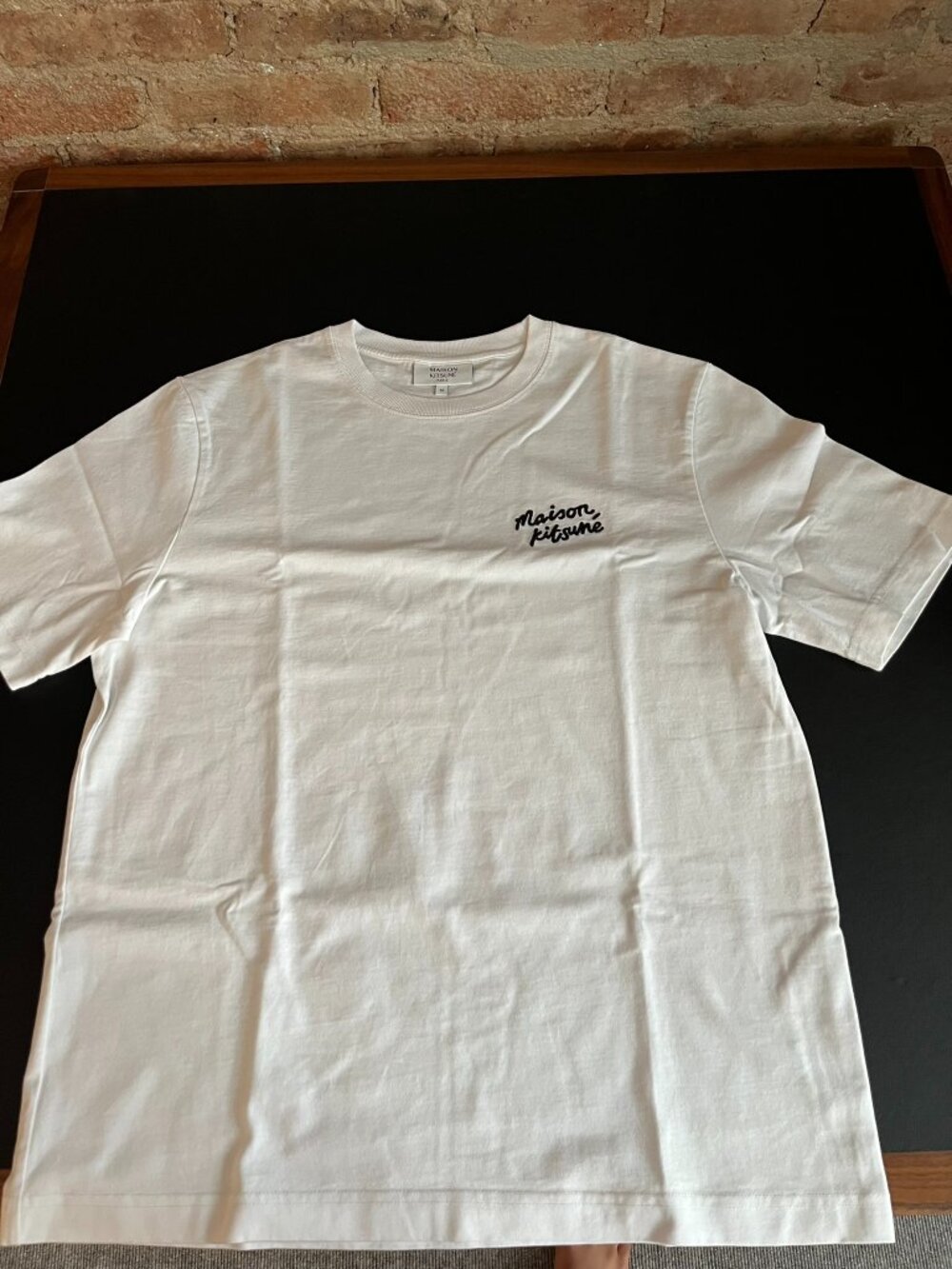 Maison Kitsuné White Classic Logo Patch Short Sleeve T-Shirt Men's XS